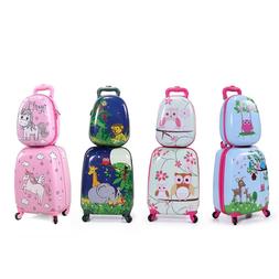 With Wheels Kids Rolling Suitcase Backpack Cute Travel Set