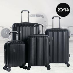 Travel Set Bag Abs Spinner Suitcase Lock Black 16" 20" 24" 2
