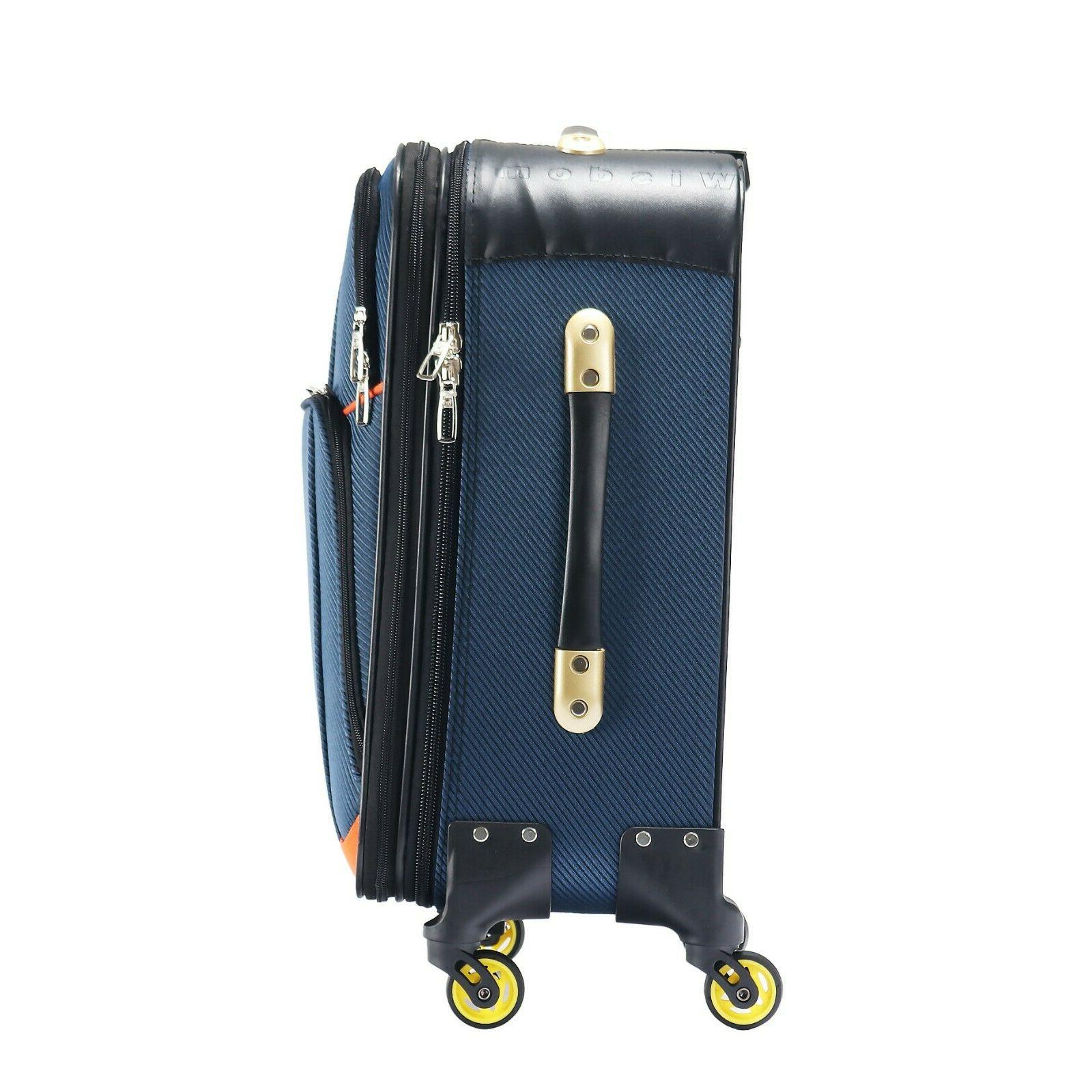 Carry Luggage Travel Lightweight Spinner Expandable Black