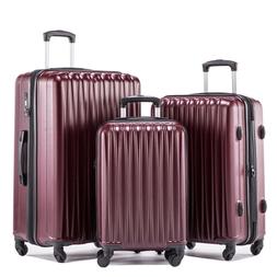 Sets 3 Pieces Abs Hardside Suitcase Set