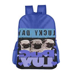 Lucky Day Pug Children's Bags School Backpack Bookbag Studen