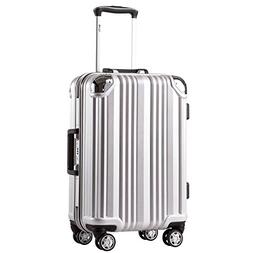 Aluminium Frame Suitcase With Tsa Lock 100% Pc , Sliver)