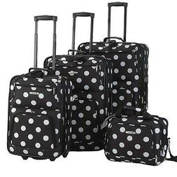 Polka Dot Expandable 4 Piece Luggage Set.